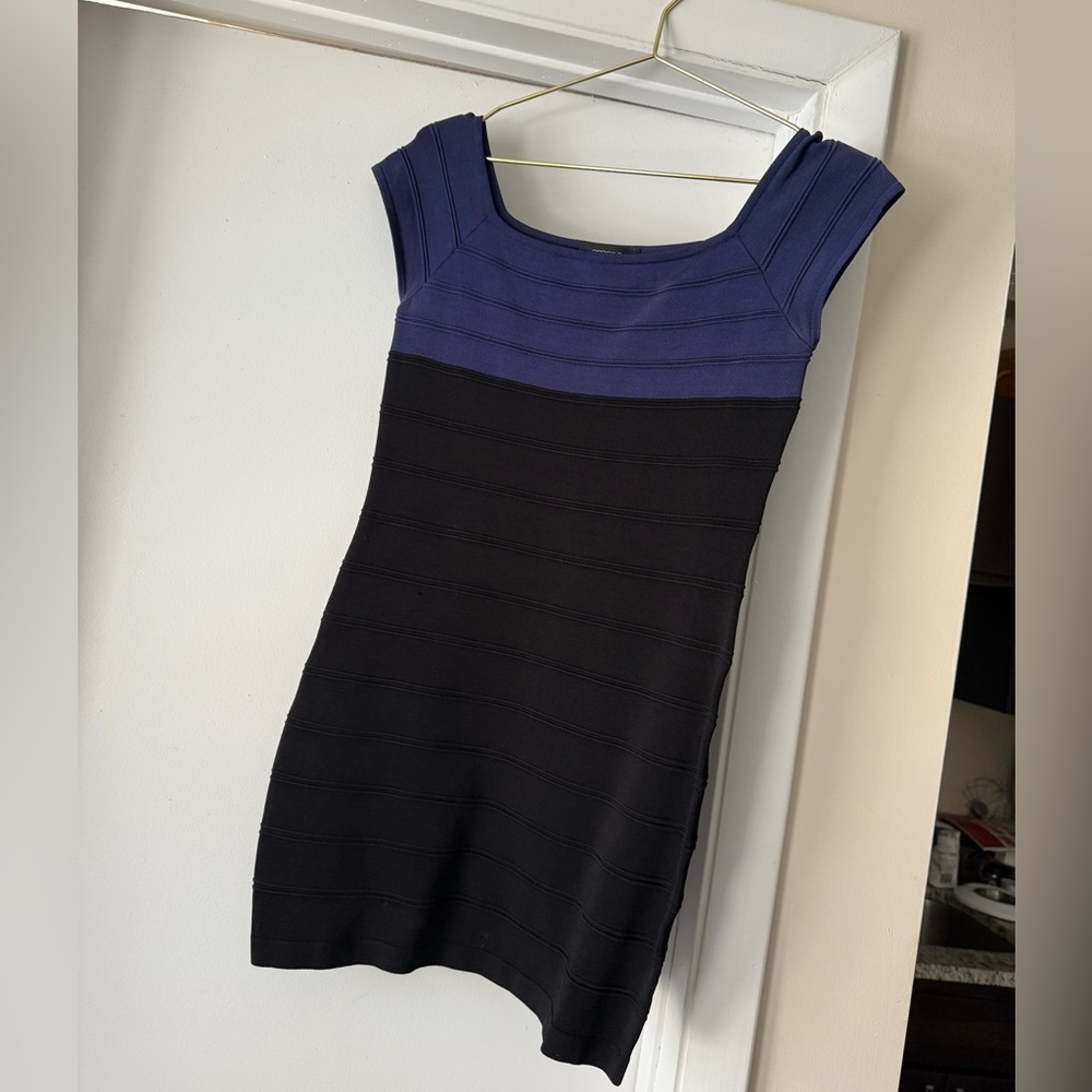 Arden B Blue and Black Bandage Dress